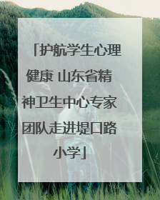 护航学生心理健康 山东省精神卫生中心专家团队走进堤口路小学
