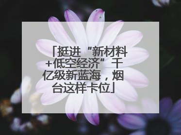 挺进“新材料+低空经济”千亿级新蓝海，烟台这样卡位