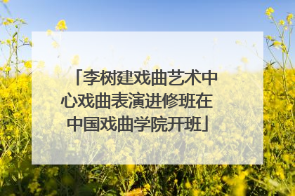 李树建戏曲艺术中心戏曲表演进修班在中国戏曲学院开班