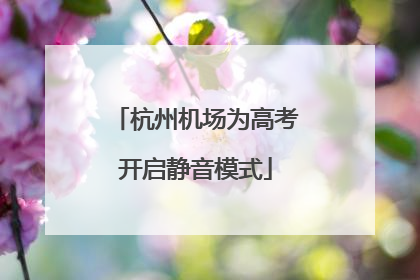 杭州机场为高考开启静音模式
