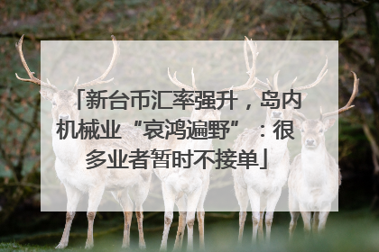 新台币汇率强升，岛内机械业“哀鸿遍野”：很多业者暂时不接单