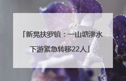 新晃扶罗镇：一山塘渗水 下游紧急转移22人