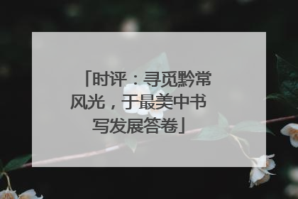 时评：寻觅黔常风光，于最美中书写发展答卷