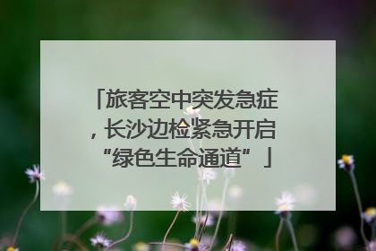 旅客空中突发急症，长沙边检紧急开启“绿色生命通道”