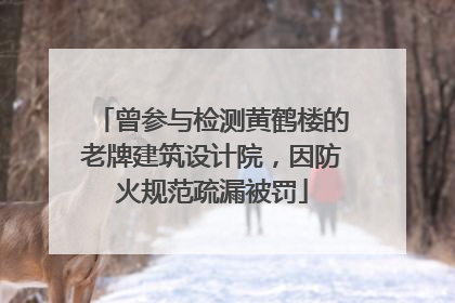 曾参与检测黄鹤楼的老牌建筑设计院，因防火规范疏漏被罚
