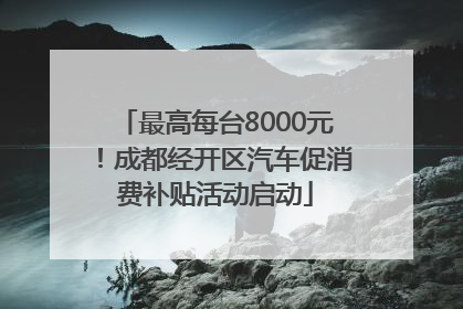 最高每台8000元！成都经开区汽车促消费补贴活动启动