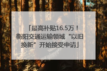 最高补贴16.5万！衡阳交通运输领域“以旧换新”开始接受申请