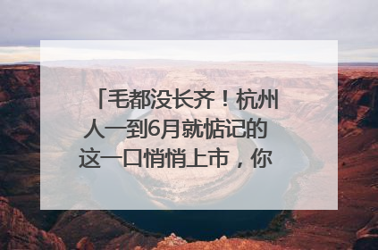 毛都没长齐！杭州人一到6月就惦记的这一口悄悄上市，你打算尝鲜吗？