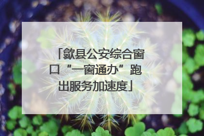 歙县公安综合窗口“一窗通办”跑出服务加速度