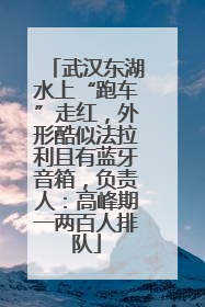 武汉东湖水上“跑车”走红，外形酷似法拉利且有蓝牙音箱，负责人：高峰期一两百人排队