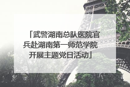 武警湖南总队医院官兵赴湖南第一师范学院开展主题党日活动
