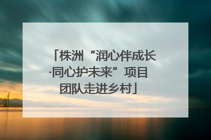 株洲“润心伴成长·同心护未来”项目团队走进乡村