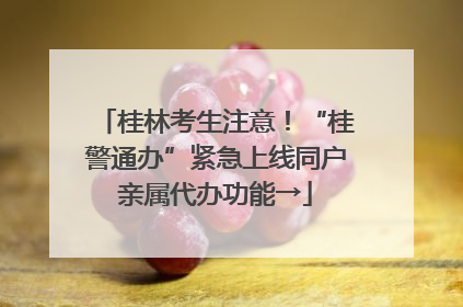 桂林考生注意！“桂警通办”紧急上线同户亲属代办功能→