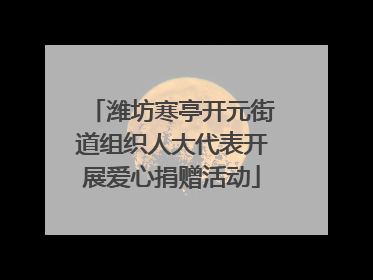 潍坊寒亭开元街道组织人大代表开展爱心捐赠活动