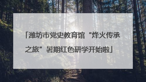 潍坊市党史教育馆“烽火传承之旅”暑期红色研学开始啦