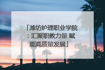 潍坊护理职业学院：汇聚职教力量 赋能高质量发展