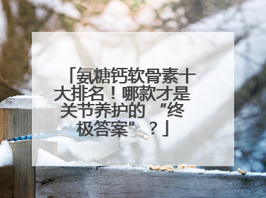 氨糖钙软骨素十大排名！哪款才是关节养护的 “终极答案”？