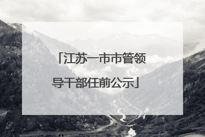 江苏一市市管领导干部任前公示