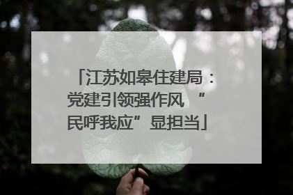 江苏如皋住建局：党建引领强作风 “民呼我应”显担当