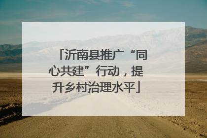 沂南县推广“同心共建”行动，提升乡村治理水平