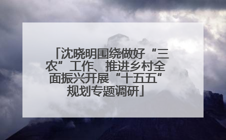 沈晓明围绕做好“三农”工作、推进乡村全面振兴开展“十五五”规划专题调研