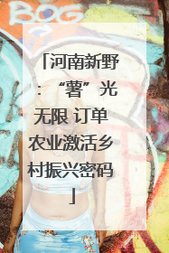 河南新野：“薯”光无限 订单农业激活乡村振兴密码