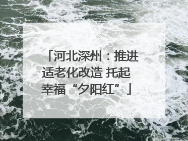 河北深州：推进适老化改造 托起幸福“夕阳红”