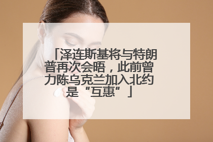 泽连斯基将与特朗普再次会晤，此前曾力陈乌克兰加入北约是“互惠”