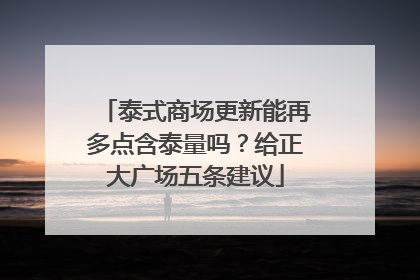 泰式商场更新能再多点含泰量吗？给正大广场五条建议