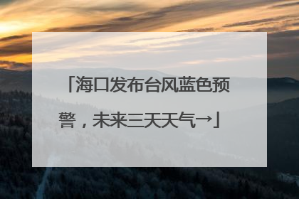 海口发布台风蓝色预警，未来三天天气→