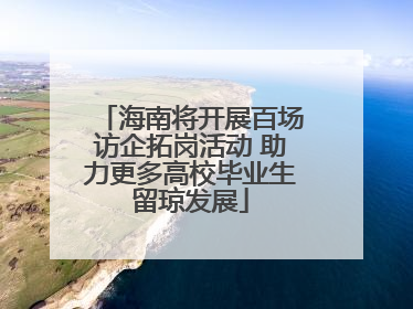 海南将开展百场访企拓岗活动 助力更多高校毕业生留琼发展
