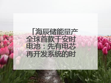 海辰储能量产全球首款千安时电池：先有电芯再开发系统的时代已成过去