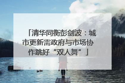 清华同衡彭剑波：城市更新需政府与市场协作跳好“双人舞”