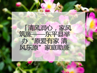 清风润心，家风筑廉——东平县举办“原爱有家 清风东原”家庭助廉主题活动