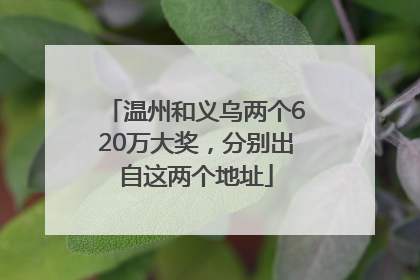 温州和义乌两个620万大奖，分别出自这两个地址