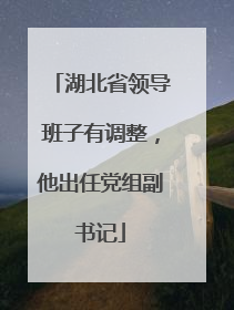 湖北省领导班子有调整，他出任党组副书记