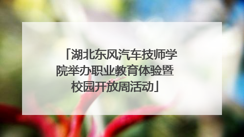 湖北东风汽车技师学院举办职业教育体验暨校园开放周活动