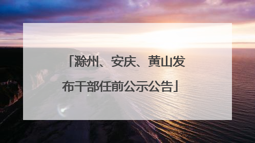 滁州、安庆、黄山发布干部任前公示公告