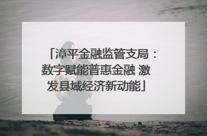 漳平金融监管支局：数字赋能普惠金融 激发县域经济新动能