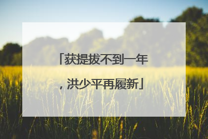 获提拔不到一年，洪少平再履新