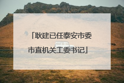 耿建已任泰安市委市直机关工委书记