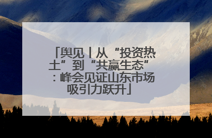 舆见丨从“投资热土”到“共赢生态”：峰会见证山东市场吸引力跃升