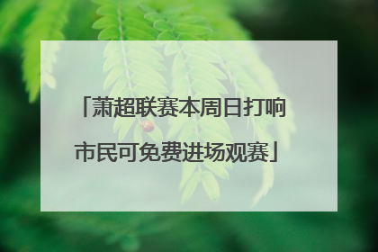 萧超联赛本周日打响 市民可免费进场观赛