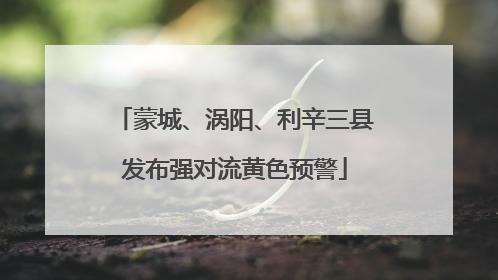 蒙城、涡阳、利辛三县发布强对流黄色预警