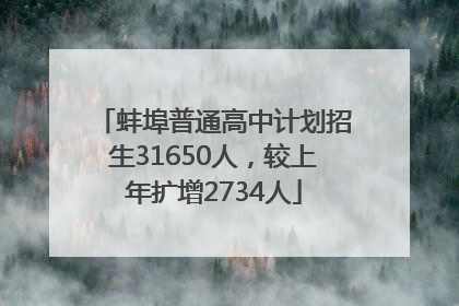 蚌埠普通高中计划招生31650人，较上年扩增2734人