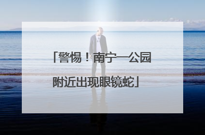 警惕！南宁一公园附近出现眼镜蛇