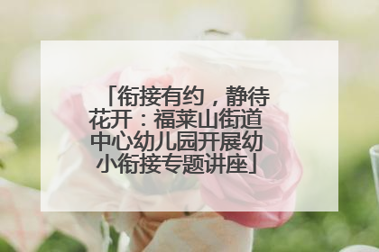 衔接有约，静待花开：福莱山街道中心幼儿园开展幼小衔接专题讲座