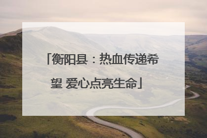 衡阳县：热血传递希望 爱心点亮生命