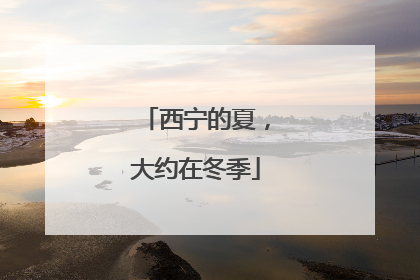 西宁的夏，大约在冬季