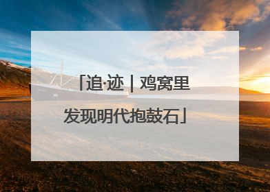 追·迹｜鸡窝里发现明代抱鼓石